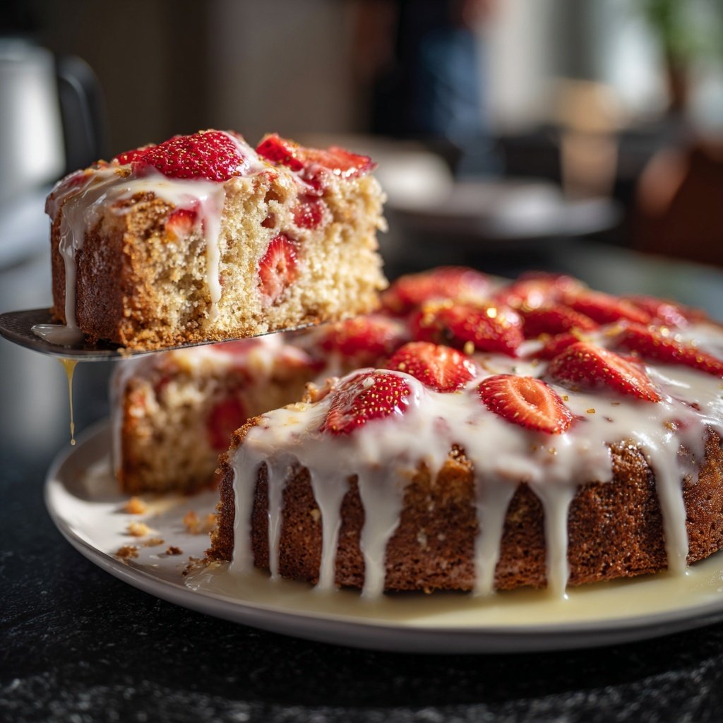 Erdbeerkuchen Mit Vanille Glasur