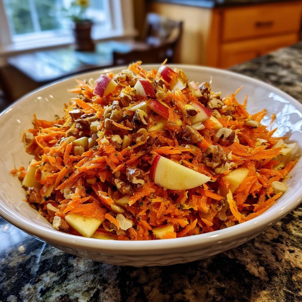 Karotten Salat Mit Apfel Und Nüssen