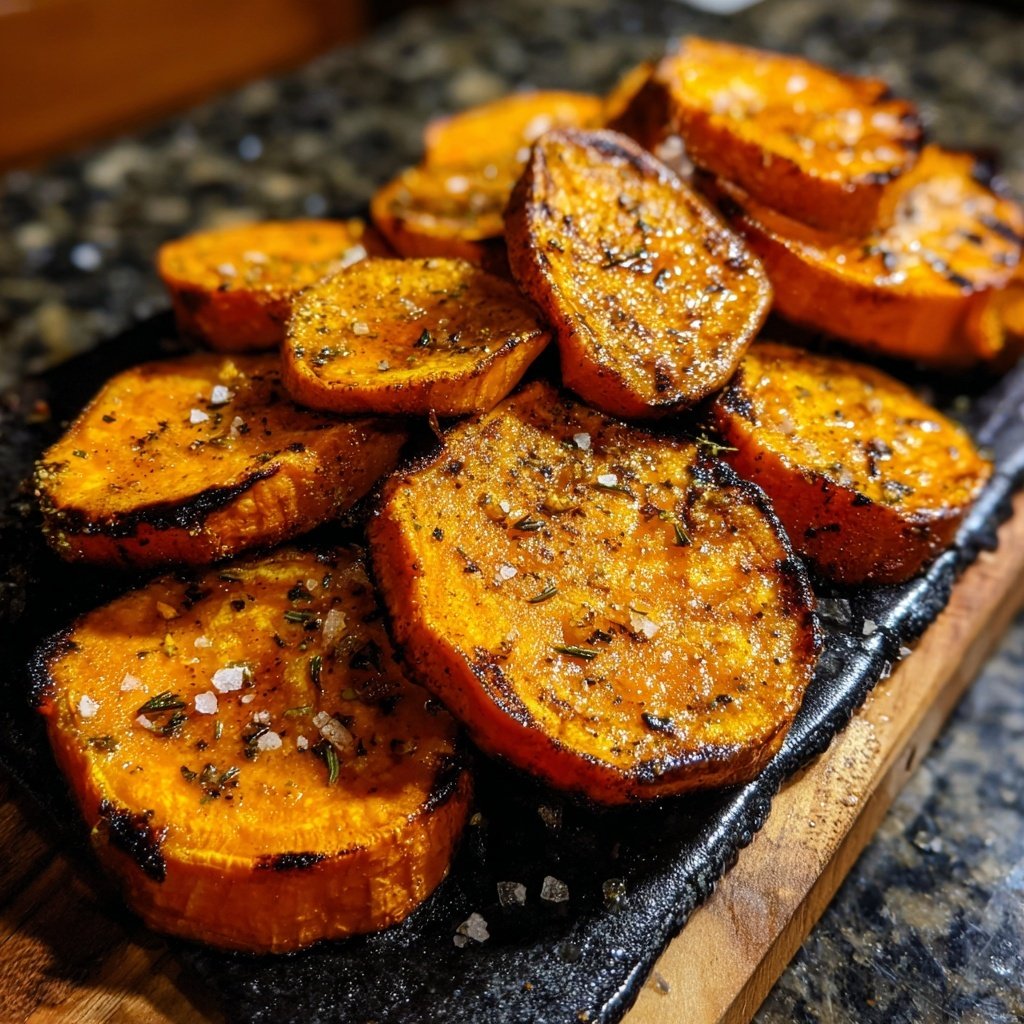 Gegrillte Süßkartoffel Scheiben