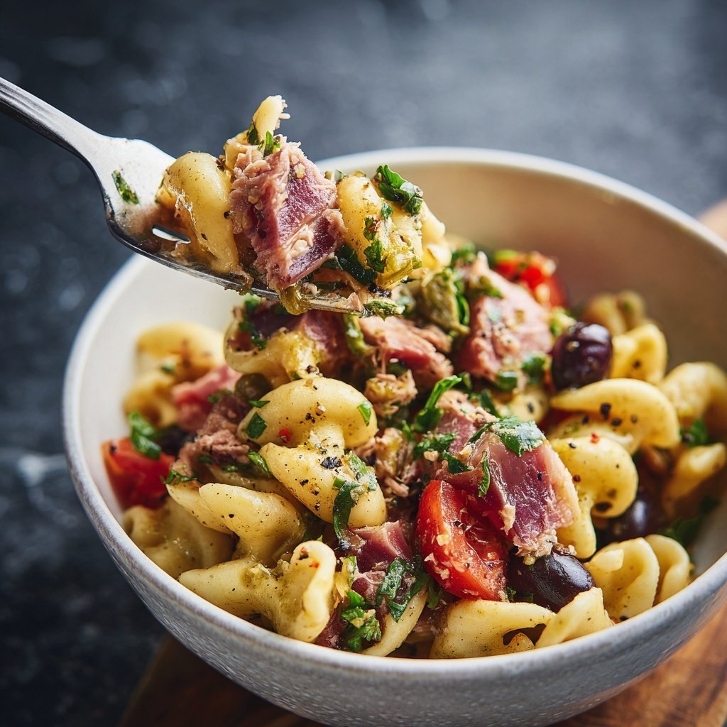 Mediterraner Nudelsalat Mit Thunfisch