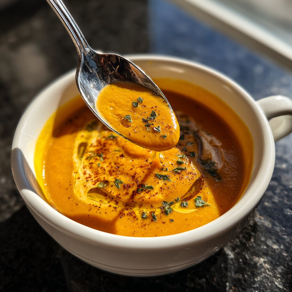 Kürbissuppe mit Knoblauch