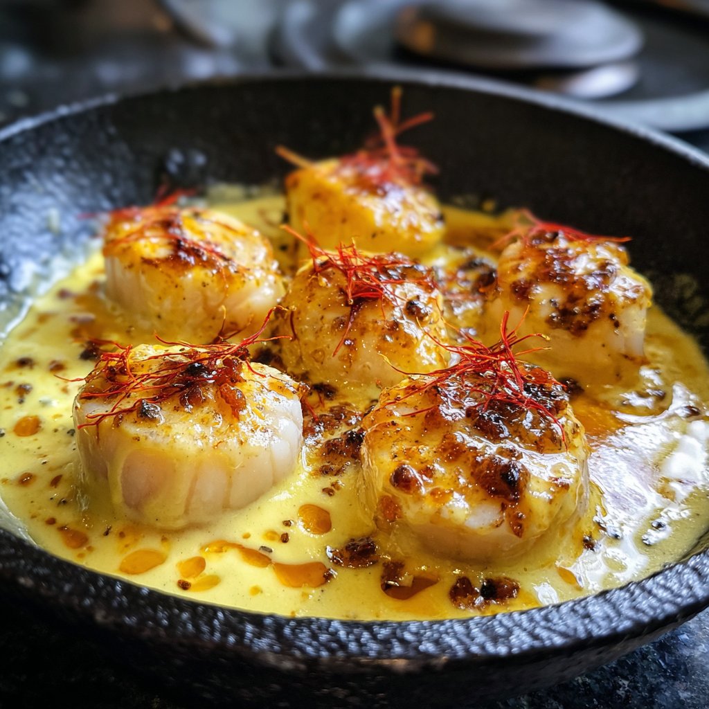 Jakobsmuscheln mit Safrancreme