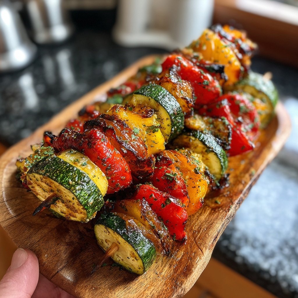 Grillgemüse Spieße Mit Paprika Und Zucchini