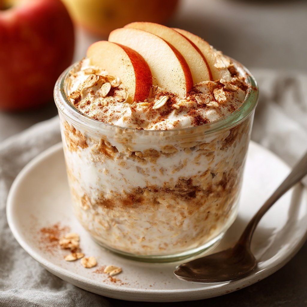Frühstücksideen mit Overnight Oats und Apfel