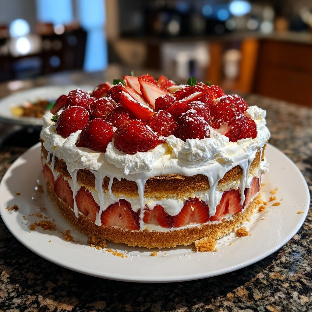 Erdbeer Sahne Torte Leicht