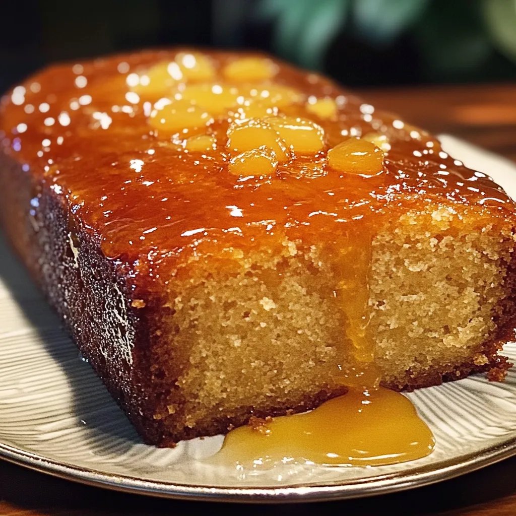 Klebriger Orangenmarmeladenkuchen mit Goldsirup