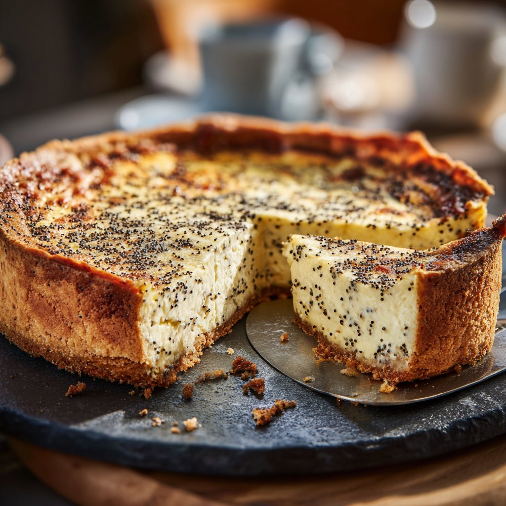 Käsekuchen mit Mohn