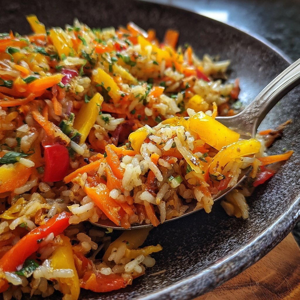 Abendessen mit Reis und Gemüse