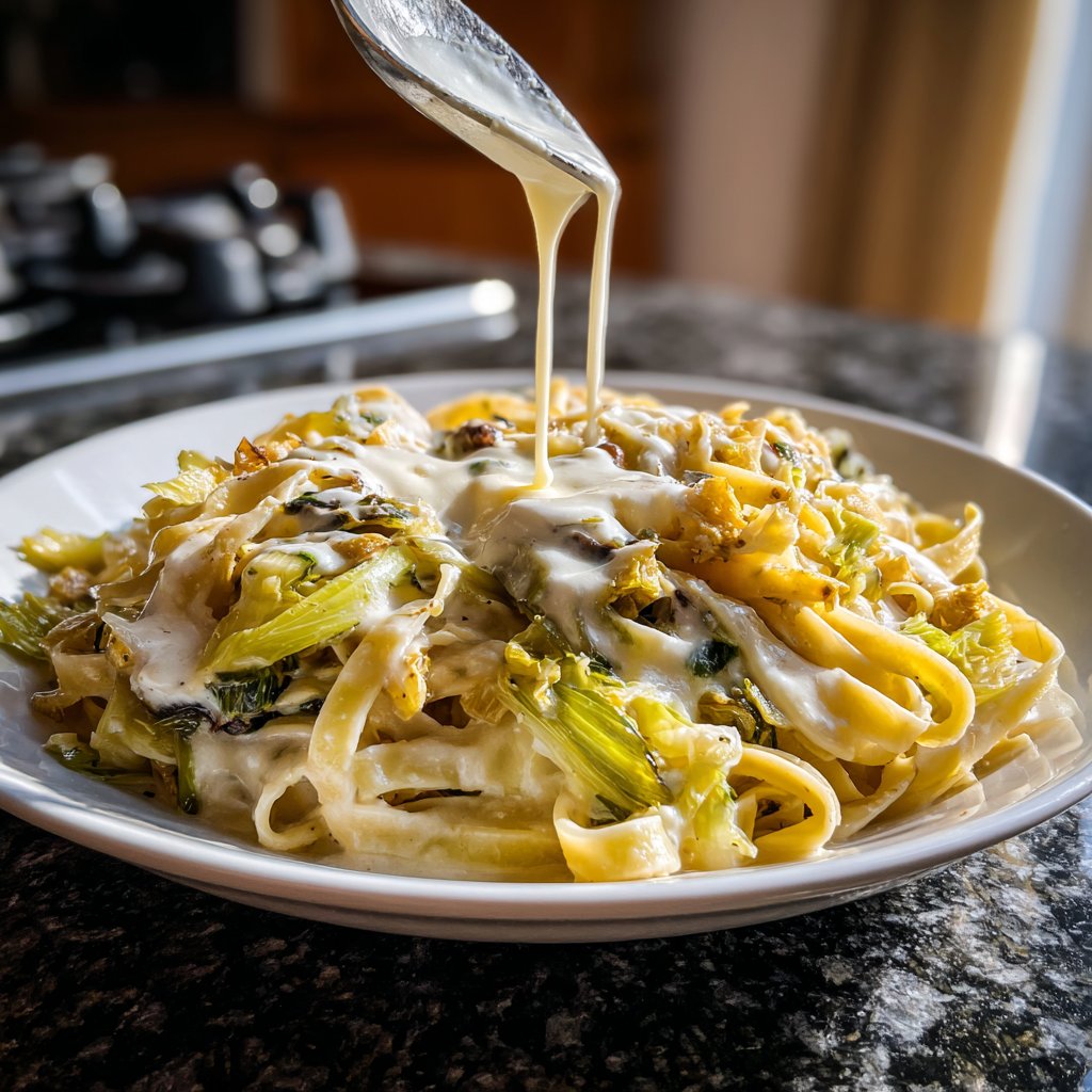 Tagliatelle mit Lauch und Sahne