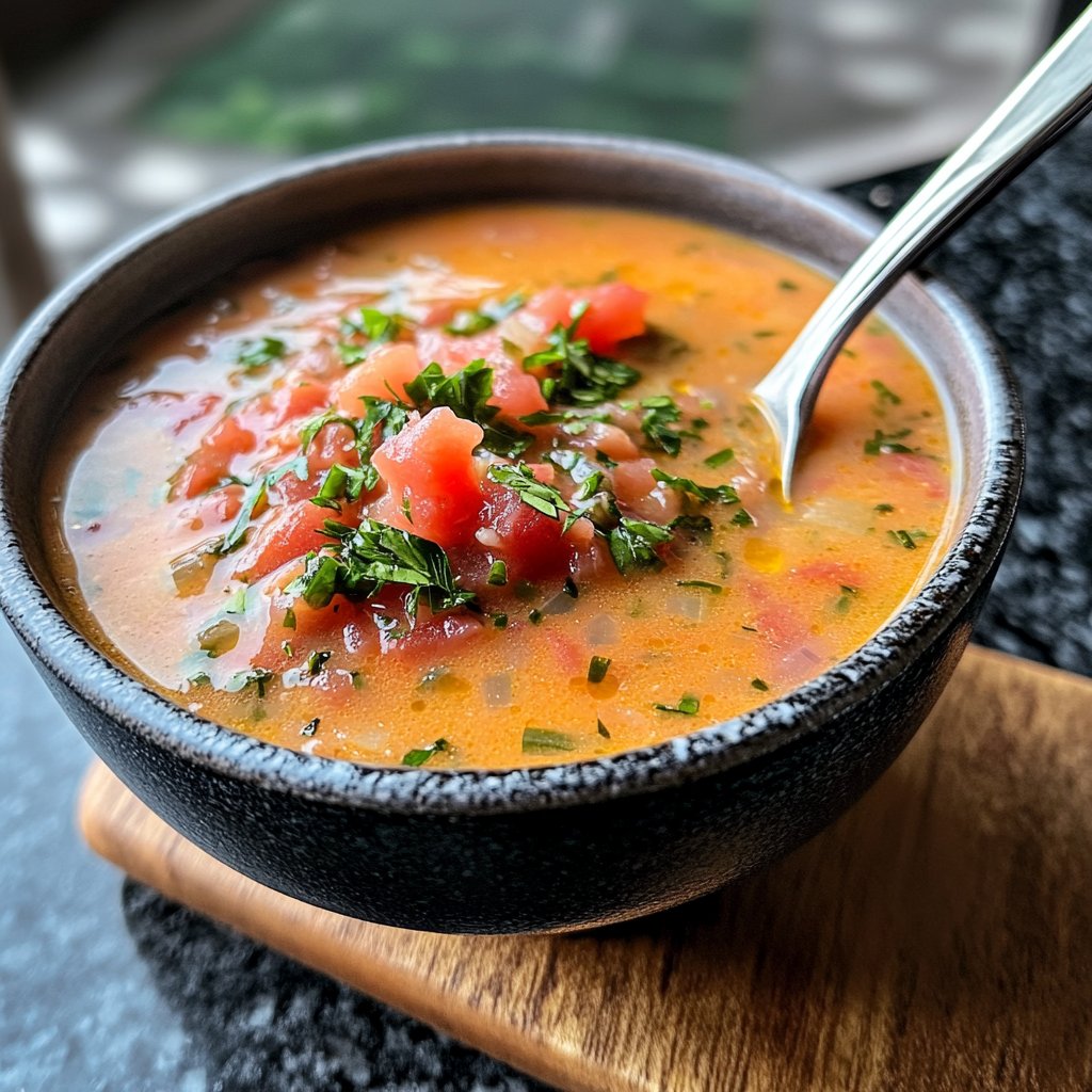 Linsensuppe mit Tomaten