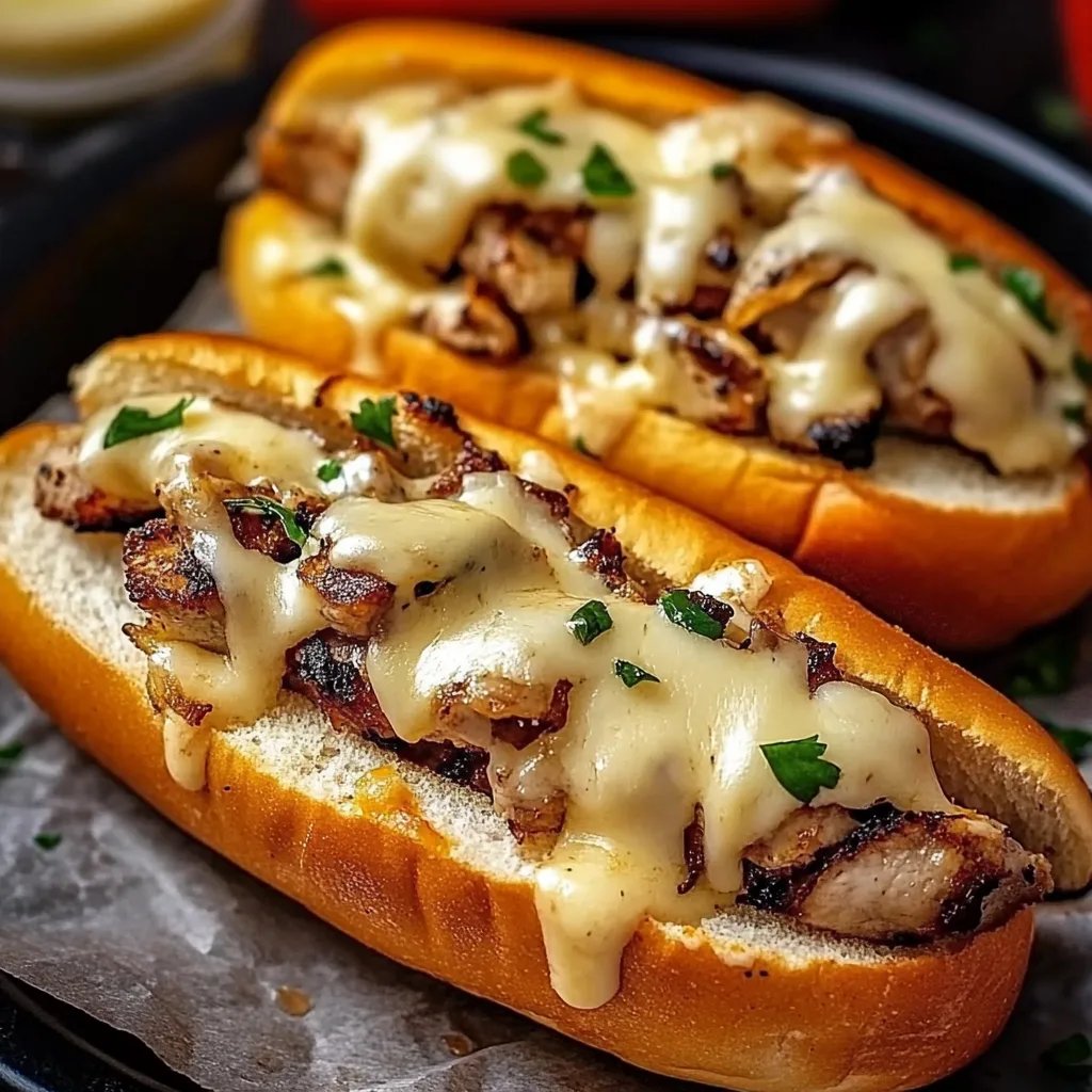 Hähnchen-Cheesesteak-Sandwich
