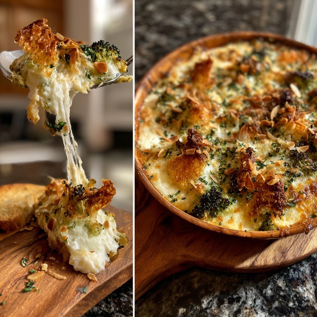 Brokkoli Frischkäse Auflauf Mit Mandeln