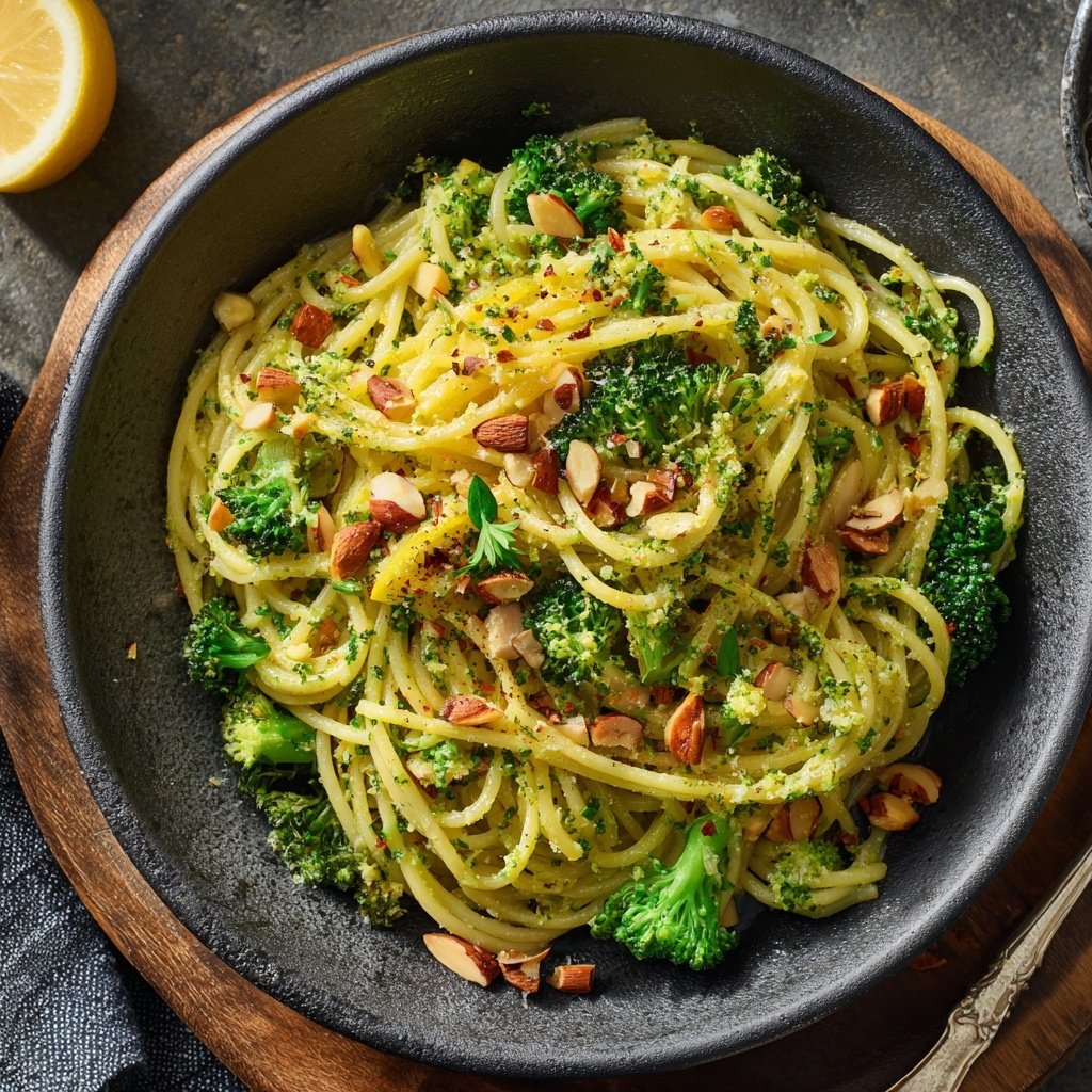 Brokkoli Mandel Pasta Mit Zitronen Note